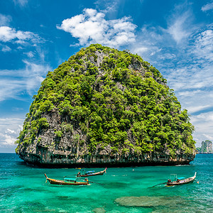 泰国美丽的无人居住的岩石岛泰国美丽的无人岛图片