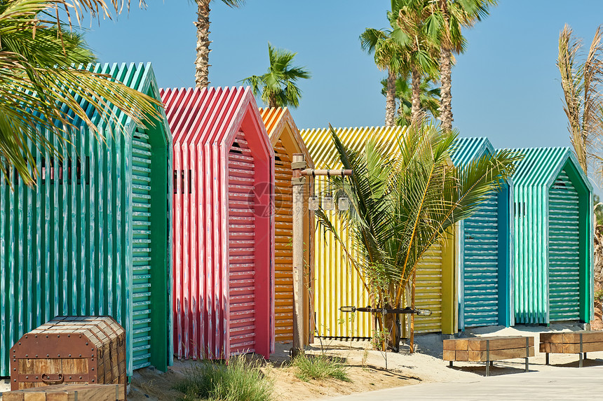 迪拜彩色海滩浴室阿拉伯联合酋长国迪拜彩色海滩浴室图片