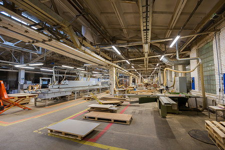 生产制造木工行业家具厂车间背景图片