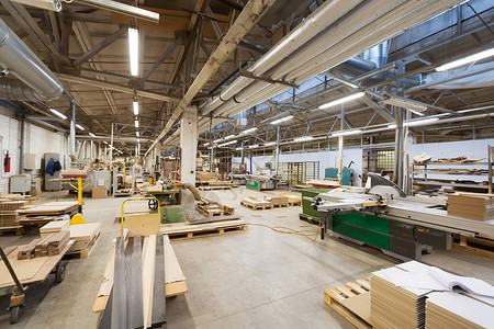 生产制造木工行业家具厂车间背景