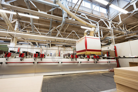 生产制造木工行业家具厂车间机器木工工厂车间的机器背景图片