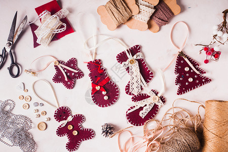 诞节老式装饰波多毡缝制玩具诞毡装饰图片