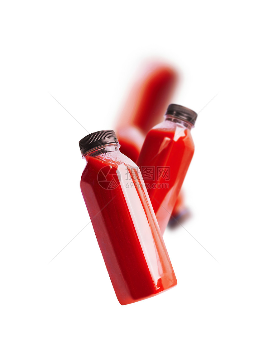 飞红冰沙果汁瓶,隔离白色背景上品牌图片