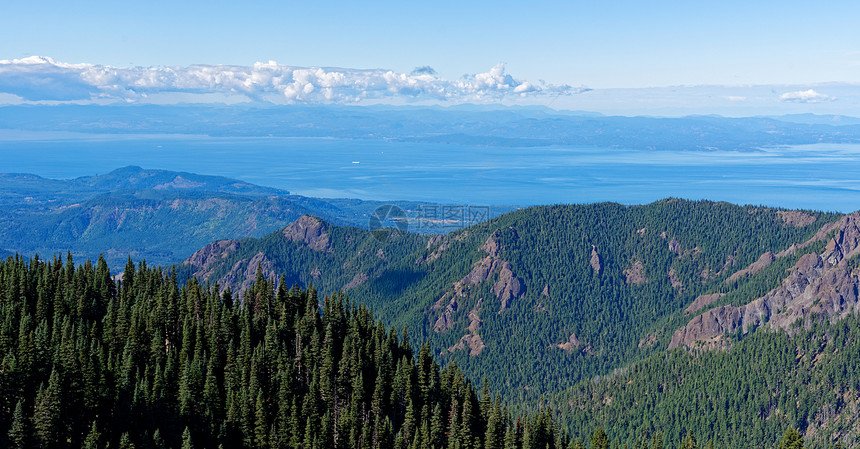 俯瞰洛杉矶湾,维多利亚BC胡安德福卡海峡飓风山,奥林匹克公园图片