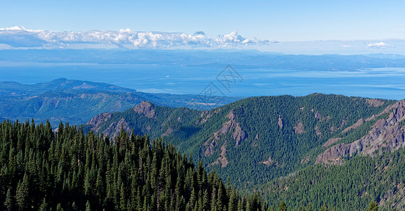 俯瞰洛杉矶湾,维多利亚BC胡安德福卡海峡飓风山,奥林匹克公园背景图片