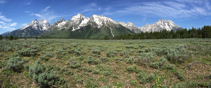 怀俄明州泰顿山的全景图片