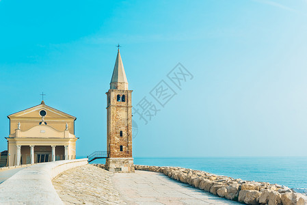 们的天夫人教堂意大利科勒海滩,桑图里奥德拉麦当娜戴尔安杰洛背景图片