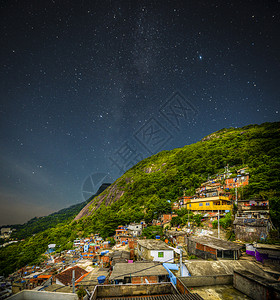 贫民窟的夜晚里约热内卢贫民窟晚上背景图片