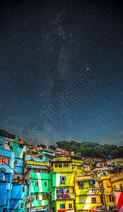 贫民窟的夜晚里约热内卢贫民窟晚上背景图片