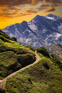 ps路牙素材西牙特内里费的阿纳加山,欧洲风景如画的地方背景