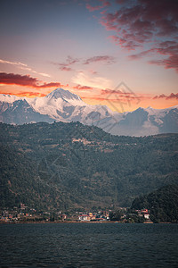 达乌拉吉里尼泊尔喜马拉雅山山的观点,尼泊尔,亚洲背景