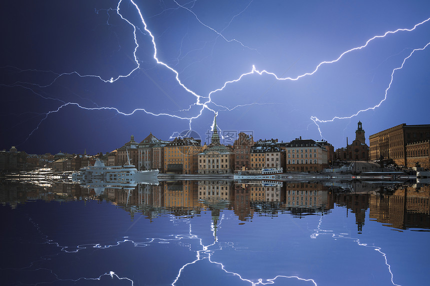 斯德哥尔摩瑞典的首都最大的城市强大的雷击斯德哥尔摩瑞典的首都图片