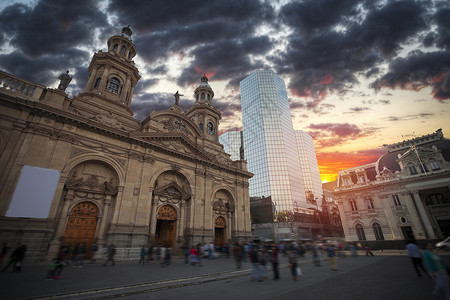智利地亚哥广场地亚哥,智利高清图片