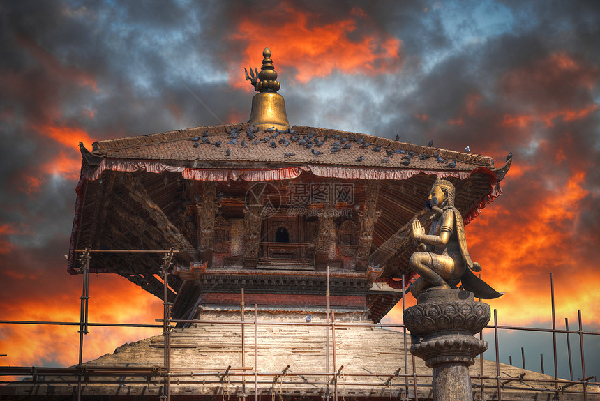 达巴尔广场寺庙巴克塔普尔,加德满都瓦利,尼泊尔达巴尔广场巴克塔普尔图片