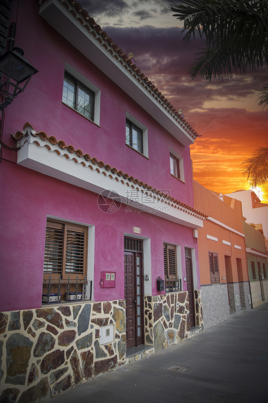 拉克鲁兹港岛上五颜六色的房子波多黎各图片