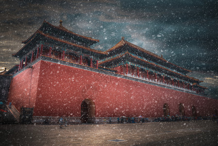 紫禁城世界上最大的宫殿建筑群雪冬天紫禁城世界上最大的宫殿建筑群图片