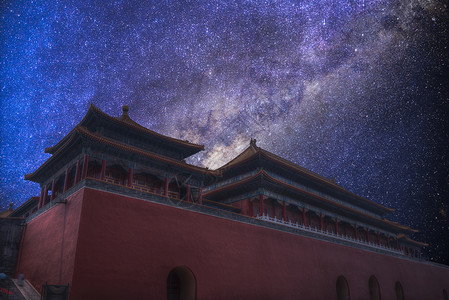 星空的夜景中国北京的紫禁城星空的夜景图片