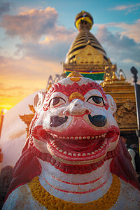 斯瓦扬布寺亚洲古老的高清图片