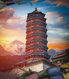 ,喜马拉雅山脉的背景下夏季皇宫北京中国喜马拉雅山脉的背景下图片