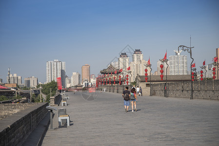 西安城墙中国建筑的最大纪念碑西安城墙图片