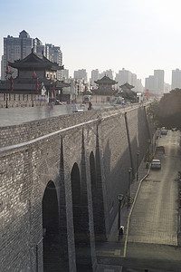 西安城墙中国建筑的最大纪念碑西安城墙图片