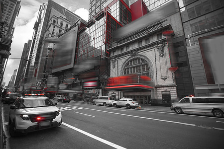 时代广场曼哈顿纽约所的广告都删除了们黑白照片图片