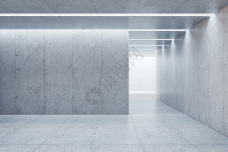 空白混凝土内部,三维渲染背景图片