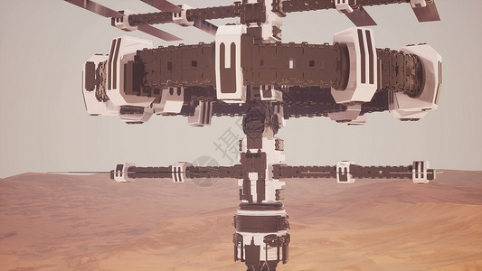 火星上的殖民地就像红色星球,科幻动画火星星球上的殖民地背景图片