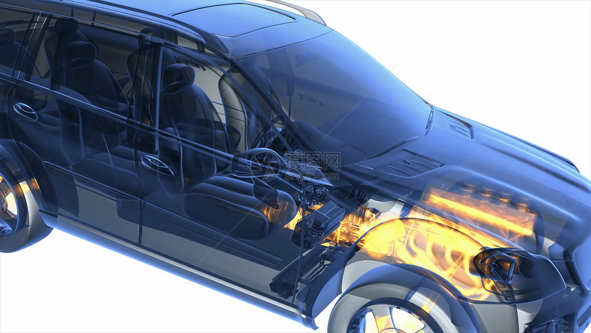 透明汽车可见发动机齿轮传动透明汽车图片