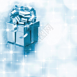 装饰节日礼品盒,明亮闪亮的背景图片