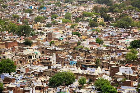 格瓦利奥城的鸟瞰图加瓦利奥,马迪亚邦,印度印度Gwalior城市的鸟瞰图图片