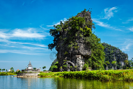 越南宁滨附近的谭科比东旅游目的地越南TAMCOC旅游目的地背景图片