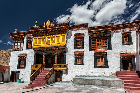 利基尔贡帕佛教寺院拉达克,利克尔修道院拉达克,高清图片