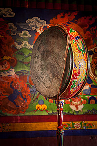 龚鼓吐鲁克贡帕佛教寺院拉达德克,吐普克修道院的锣鼓拉达德克,图片