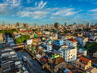 曼谷城市景观鸟瞰泰国曼谷鸟瞰背景图片