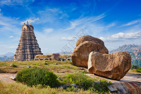 戈普拉戈普拉姆维鲁帕沙寺塔汉比,卡纳塔克邦,印度维鲁帕沙神庙汉比,印度图片