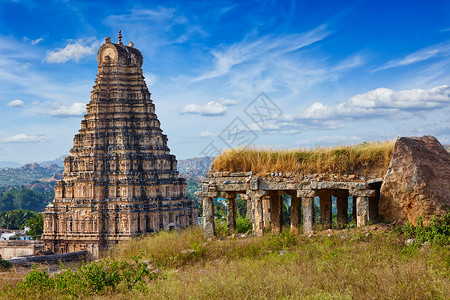 维普拉森戈普拉戈普拉姆维鲁帕沙寺塔汉比,卡纳塔克邦,印度维鲁帕沙神庙汉比,印度背景