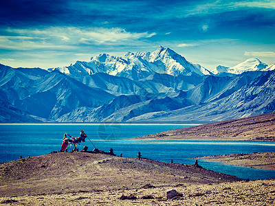 拉达克山脉喜马拉雅山脉自然高清图片