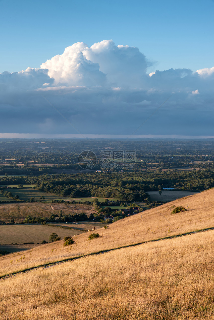 美丽的夏季日落景观形象南下公园英国农村图片