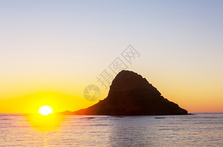 天空岛夏威夷瓦胡岛美丽的风景背景