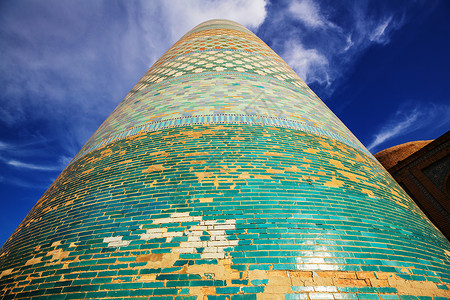 马赛克砖乌兹别克斯坦基瓦古城联合国教科文世界遗产背景