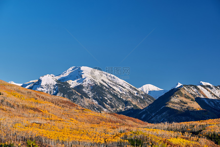秋季景观基伯尔科罗拉多岩石山,美国图片