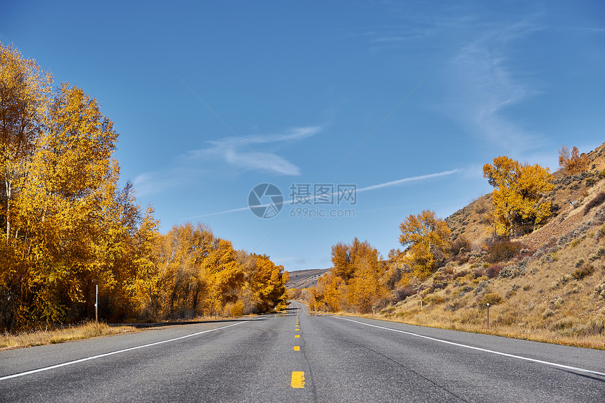 科罗拉多州的公路秋天,美国图片