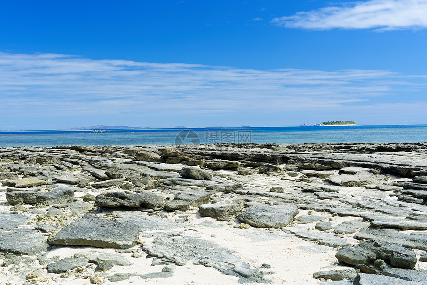 斐济群岛外的绿松石海水图片