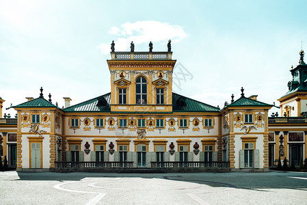 涅比斯基杰沃华沙威拉诺的古老宫殿,公园建筑背景