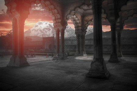 阿齐拉尔红色堡垒印度阿格拉市的个堡垒印度背景