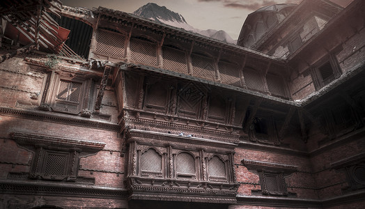 帕坦加德满都山谷的古老城市尼泊尔背景图片