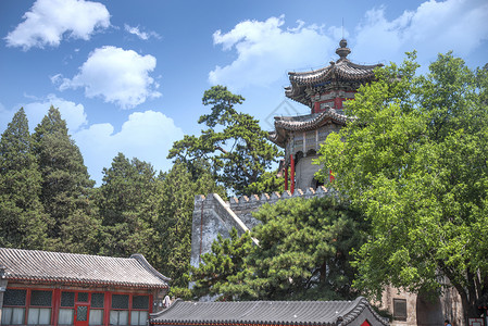 北京郊区的夏季皇宫中国背景图片