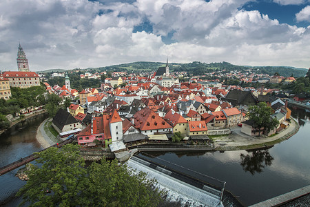 塞斯基克鲁洛夫捷克共国南部波西米亚地区的城市位于伏尔塔瓦河上宣布为联合国教科文世界遗产图片
