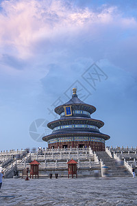 天坛北京市中心的寺庙修道院建筑群背景图片